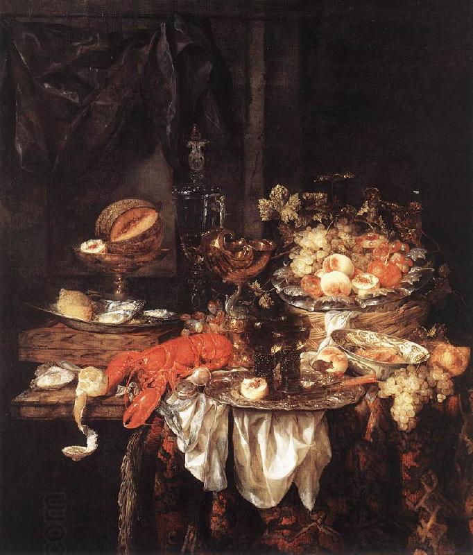 BEYEREN, Abraham van Banquet Still-Life with a Mouse fdg oil painting picture